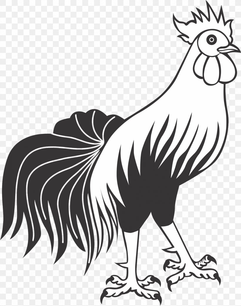 Rooster Chicken Black And White Clip Art Image, PNG, 1259x1600px, Rooster, Beak, Bird, Black, Black And White Download Free