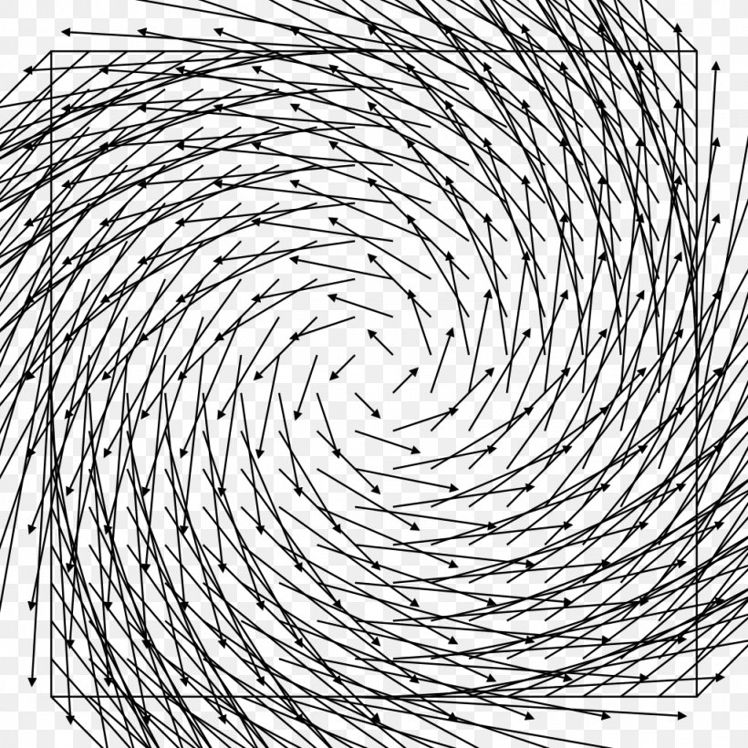 Vector Field Point Function, PNG, 1024x1024px, Vector Field, Black And White, Calculus, Drawing, Euclidean Space Download Free