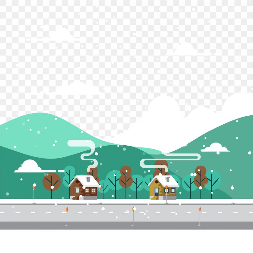 Landscape Winter Illustration, PNG, 2000x2000px, Landscape, Apartment, Area, Art, Border Download Free