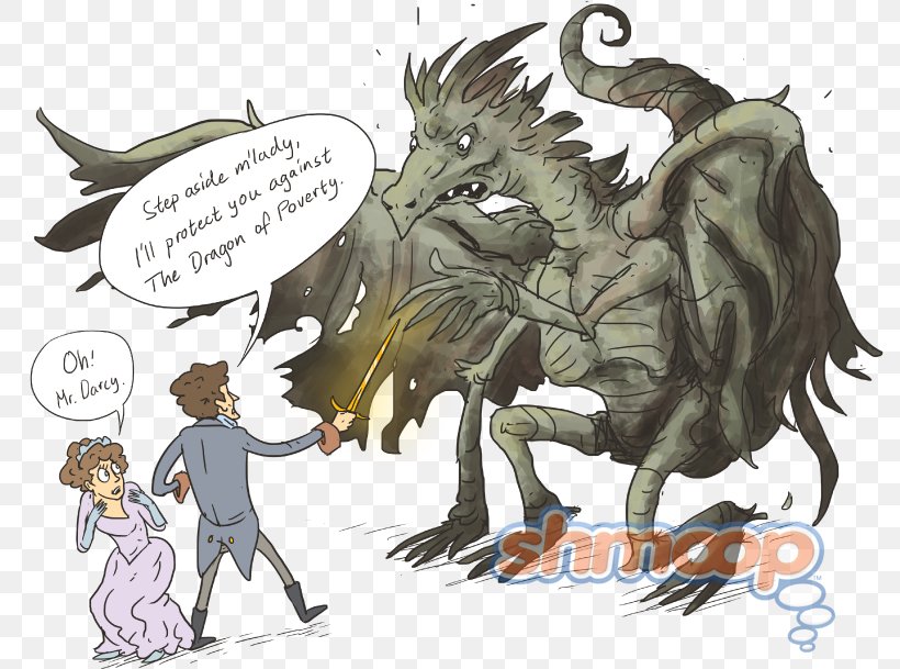 Pride And Prejudice Fiction Dragon Legendary Creature, PNG, 791x609px, Pride And Prejudice, Cartoon, Dragon, Fiction, Fictional Character Download Free