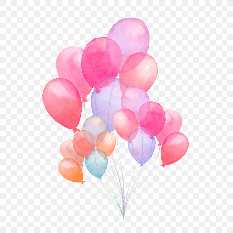 Watercolor Painting Balloon Drawing, PNG, 2289x2289px, Watercolor Painting, Art, Balloon, Birthday, Drawing Download Free