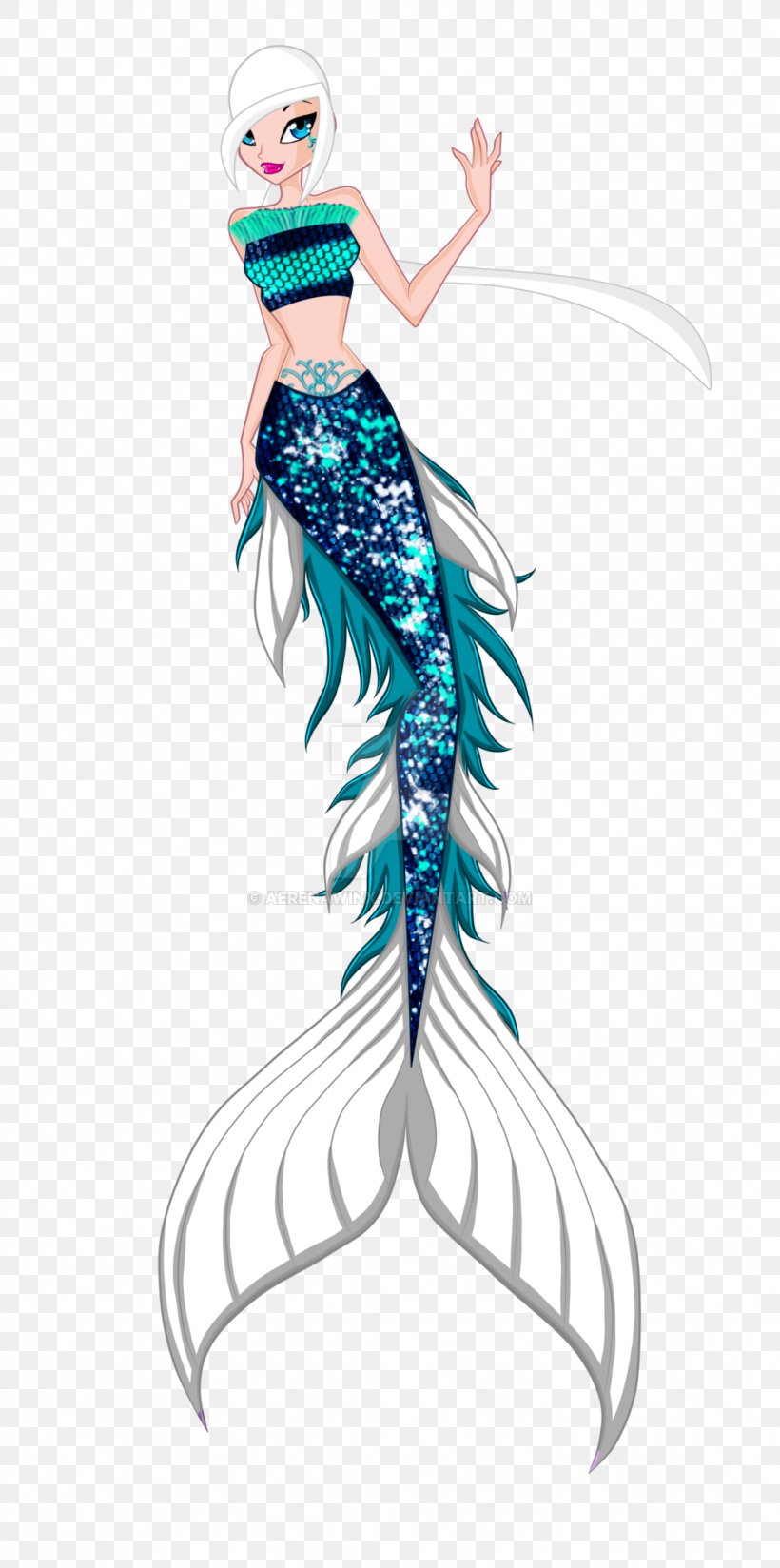 Mermaid Marine Mammal Neck, PNG, 1024x2059px, Mermaid, Art, Costume Design, Fashion Illustration, Fictional Character Download Free