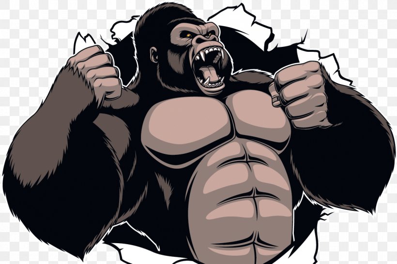 Gorilla King Kong Ape Cartoon, PNG, 1200x800px, Gorilla, Ape, Arm, Art, Cartoon Download Free