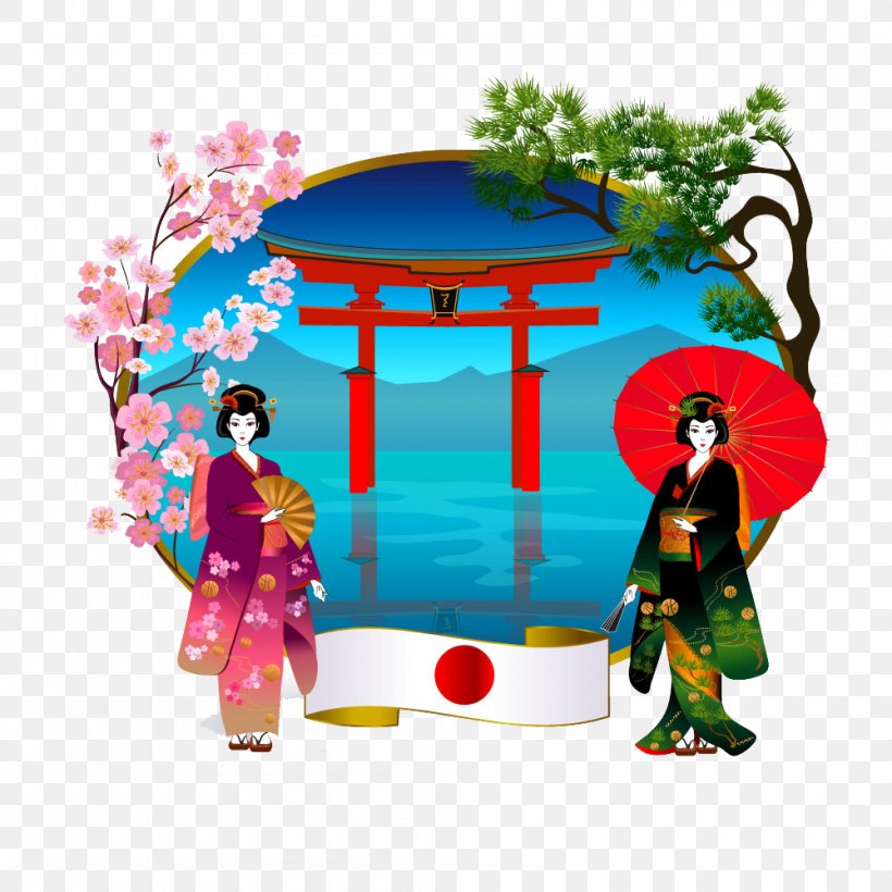 Japan, PNG, 1000x1000px, Japan, Art, Cherry Blossom, Culture Of Japan, Flat Design Download Free