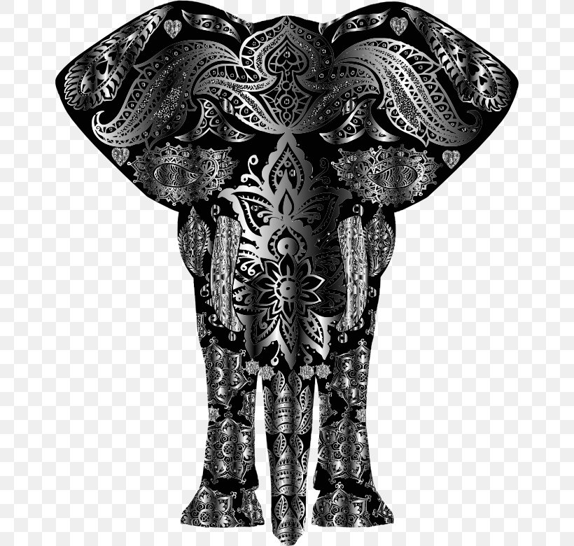 Elephant Flower Clip Art, PNG, 663x780px, Elephant, African Elephant, Black And White, Drawing, Elephants And Mammoths Download Free