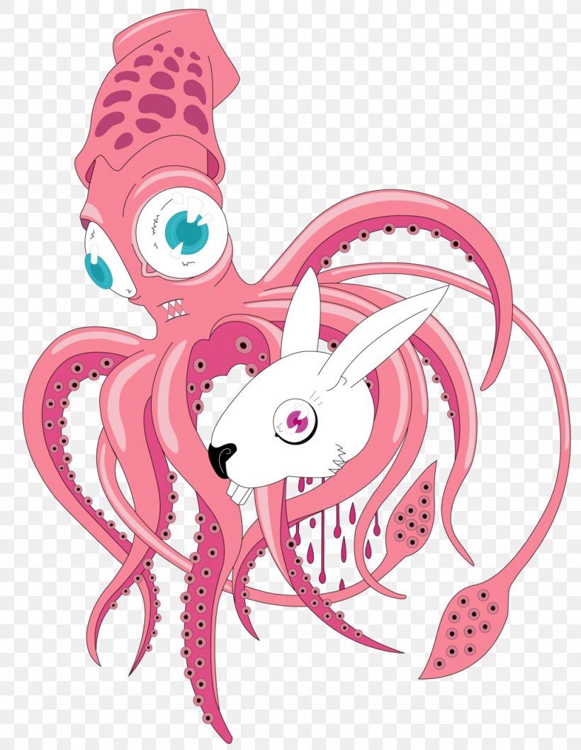 Octopus Vertebrate Ear Clip Art, PNG, 1024x1321px, Watercolor, Cartoon, Flower, Frame, Heart Download Free