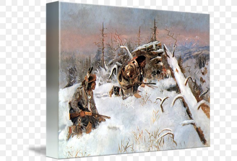 Crow Indians Hunting Elk Painting United States The Western Art Of Charles M. Russell Indigenous Peoples Of The Americas, PNG, 650x557px, Painting, Art, Artist, Canvas Print, Crow Nation Download Free