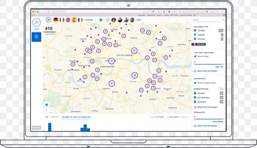 Map Analytics Customer Relationship Management Computer Program Salesforce.com, PNG, 965x556px, Map, Analytics, Area, Business Intelligence, Cartodb Download Free