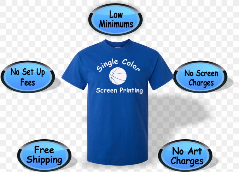 Printed T-shirt Hoodie Crew Neck Printing, PNG, 1000x720px, Tshirt, Area, Blue, Brand, Clothing Download Free