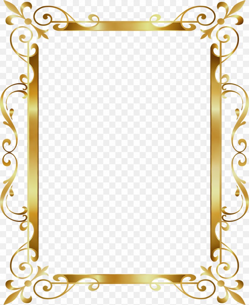 Gold Frame Frame, PNG, 2452x3000px, Watercolor, Art, Borders And Frames, Floral Design, Gold Download Free