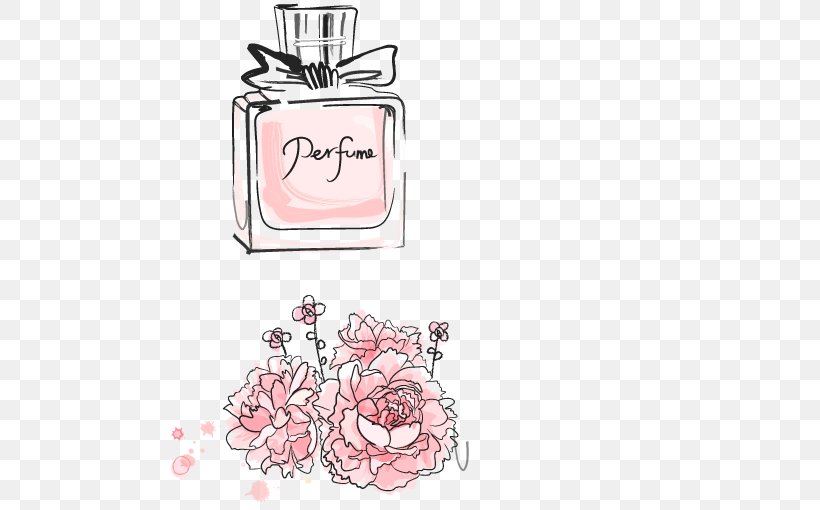 Perfume Flower Bottle Euclidean Vector, PNG, 510x510px, Perfume, Beach Rose, Bottle, Fashion, Flower Download Free
