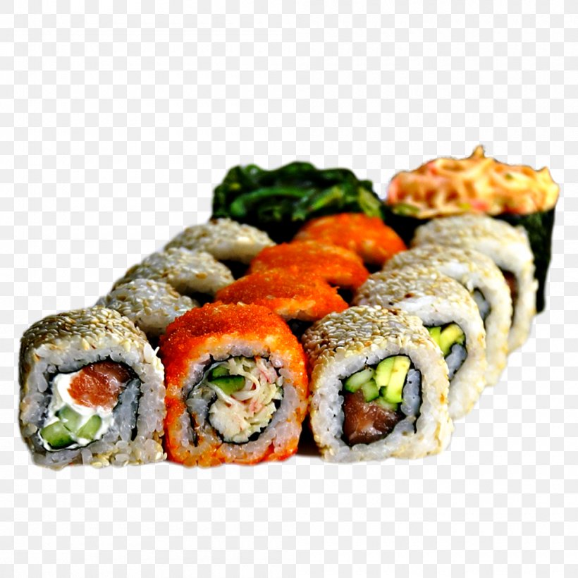 Sushi Makizushi California Roll Japanese Cuisine Onigiri, PNG, 1000x1000px, Sushi, Asian Food, California Roll, Cuisine, Dish Download Free
