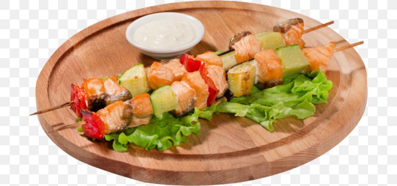 Souvlaki Shashlik Kebab Asian Cuisine Fish, PNG, 700x384px, Souvlaki, Appetizer, Asian Cuisine, Asian Food, Atlantic Salmon Download Free