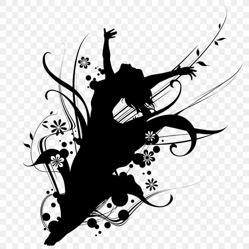 Vector Graphics Black And White Illustration Art Dance, PNG, 3300x3300px, Black And White, Art, Ballet, Black, Blackandwhite Download Free