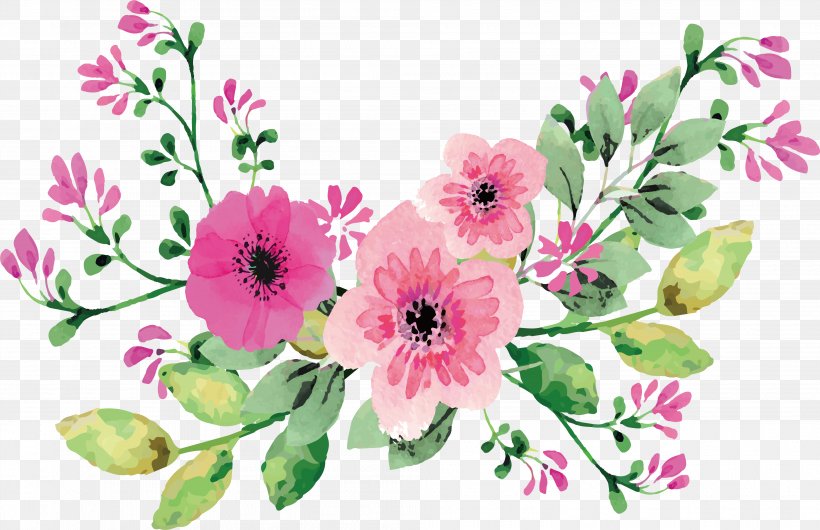 Romantic Watercolor Flowers, PNG, 3985x2578px, Watercolour Flowers, Annual Plant, Artificial Flower, Blossom, Chrysanths Download Free