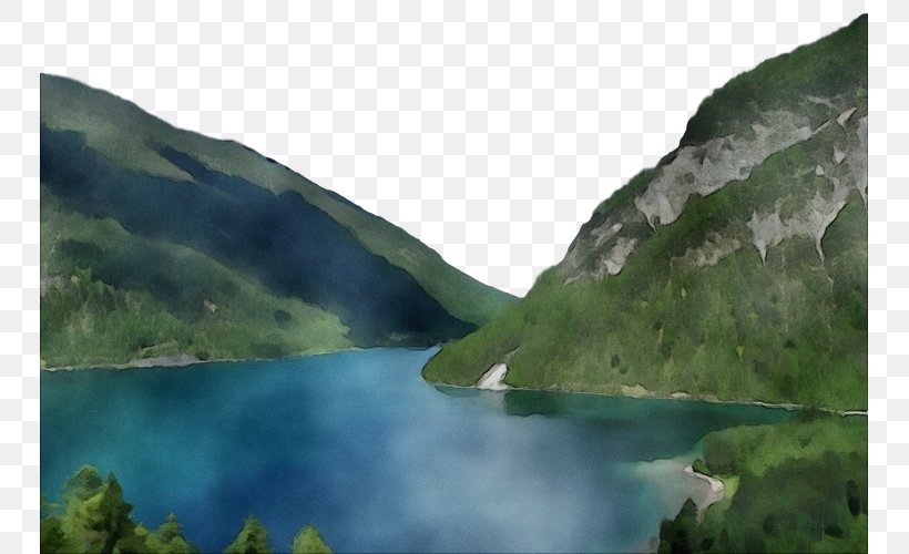 Water Resources Natural Landscape Nature Water Fjord, PNG, 747x500px, Watercolor, Fjord, Highland, Mountain, Mountainous Landforms Download Free