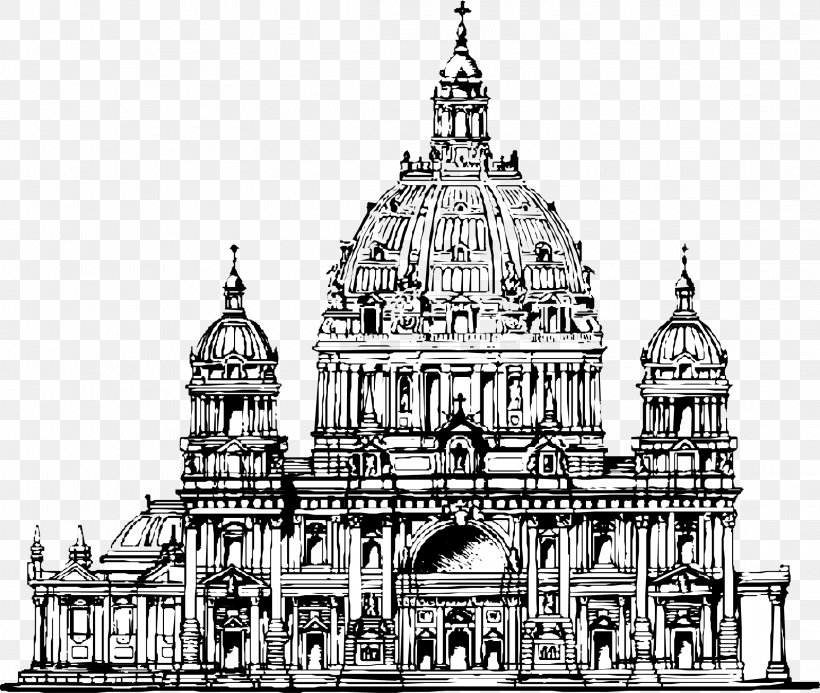 Berlin Cathedral Xara Architecture Clip Art, PNG, 2285x1932px, Berlin Cathedral, Arch, Architecture, Basilica, Black And White Download Free