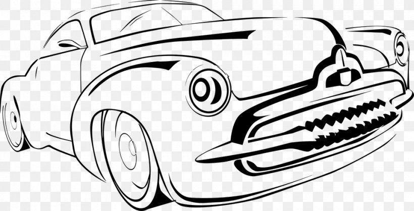 Classic Car Drawing Clip Art, PNG, 960x490px, Car, Antique Car, Automotive Design, Automotive Exterior, Black And White Download Free