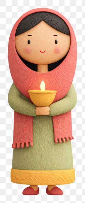 Indian Female With Candle - Girl Holding A Candle PNG