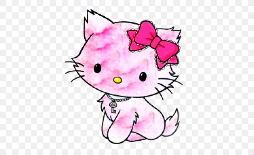 Hello Kitty Cat Drawing Image Cartoon, PNG, 500x500px, Watercolor, Cartoon, Flower, Frame, Heart Download Free