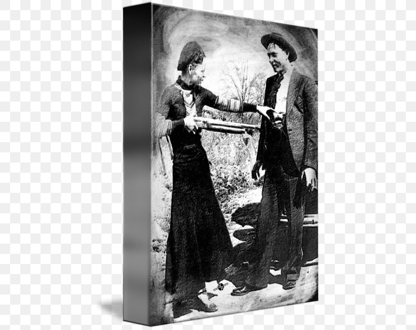 Bonnie And Clyde Canvas Print Painting, PNG, 447x650px, Bonnie And Clyde, Art, Black And White, Bonnie Parker, Canvas Download Free