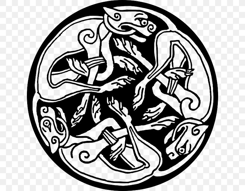 Celtic Hounds Greyhound Borzoi Celts Celtic Knot, PNG, 640x640px, Celtic Hounds, Art, Artwork, Black And White, Book Of Kells Download Free
