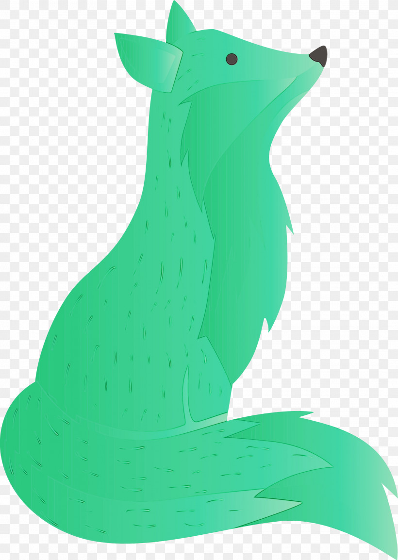 Green Animal Figure, PNG, 2130x3000px, Watercolor Fox, Animal Figure, Green, Paint, Watercolor Download Free