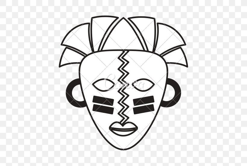 Tribal African Mask Vector IconOutline Vector Icon Isolated on White  Background Tribal African Mask Stock Vector  Illustration of ethnic  aborigine 174283097