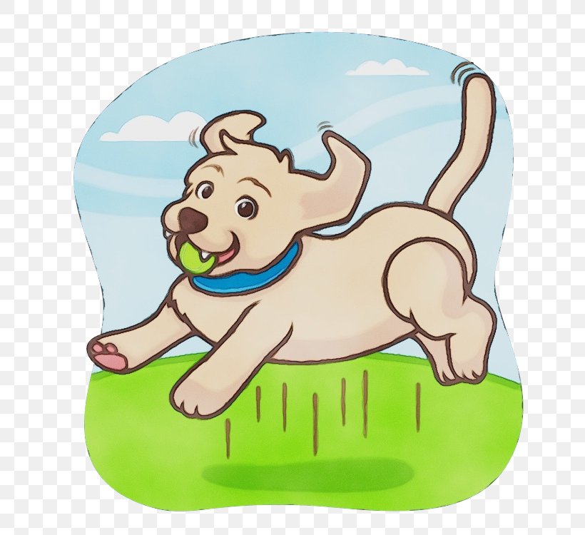 Cartoon Dog Green Sporting Group Puppy, PNG, 750x750px, Watercolor, Cartoon, Dog, Green, Labrador Retriever Download Free