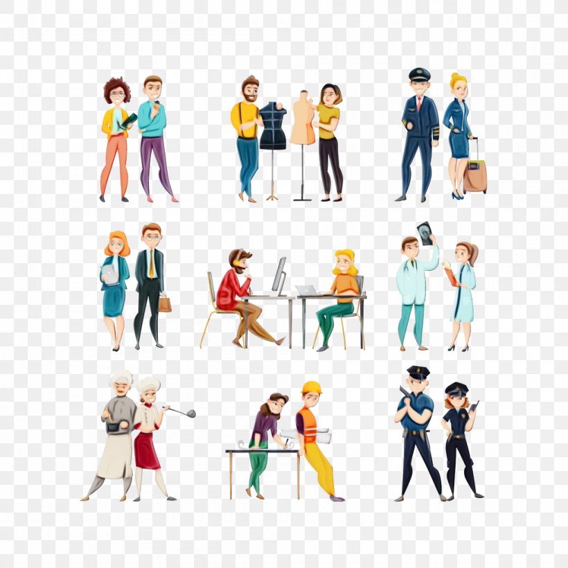 People Standing Human Animation Team, PNG, 1000x1000px, Watercolor, Animation, Costume, Figurine, Gesture Download Free