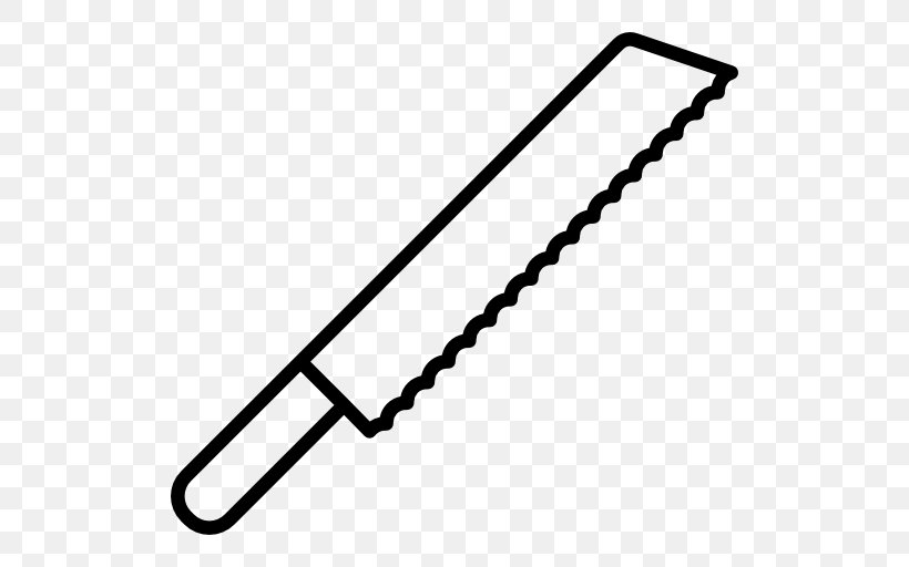 Bread Knife Kitchen Knives, PNG, 512x512px, Knife, Black, Black And White, Blade, Bread Knife Download Free