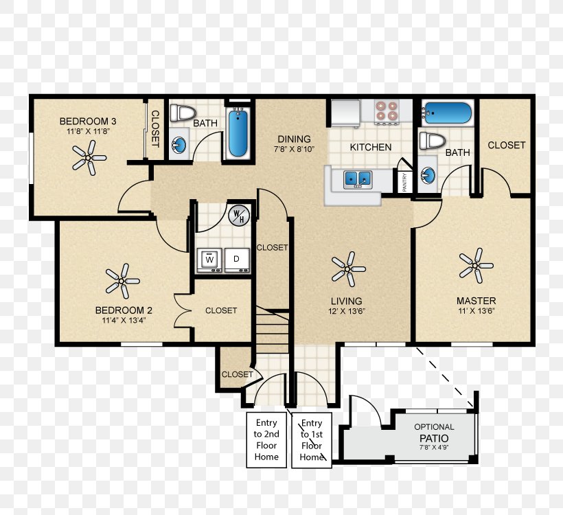 Floor Plan The Cottages At Edgemere Apartment House Png
