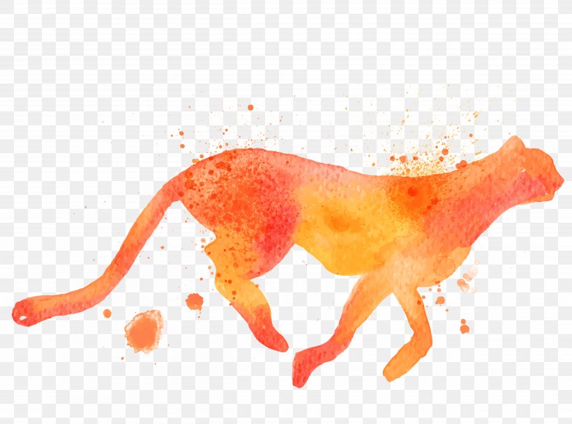 Cheetah Silhouette Ink Wash Painting, PNG, 5000x3715px, Cheetah, Art, Carnivoran, Drawing, Fauna Download Free