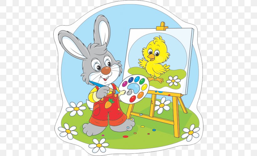 Easter Bunny Painting Royalty-free, PNG, 500x500px, Easter Bunny, Area, Art, Artist, Artwork Download Free
