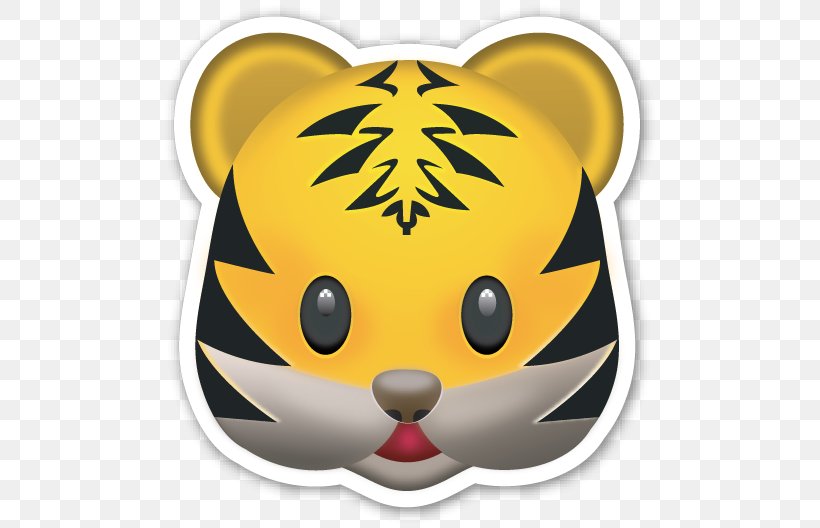 Emoji Tiger Text Messaging Emoticon Sticker, PNG, 501x528px, Emoji, Carnivoran, Dog Like Mammal, Emoji Movie, Emojli Download Free