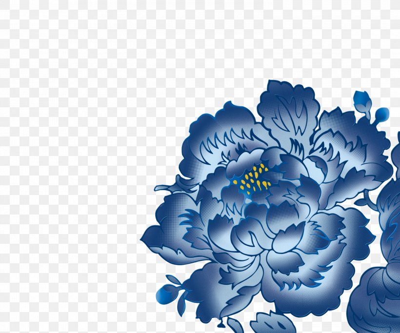 Moutan Peony Blue And White Pottery Wallpaper, PNG, 3000x2500px, Moutan Peony, Blue, Blue And White Pottery, Floral Design, Floral Emblem Download Free