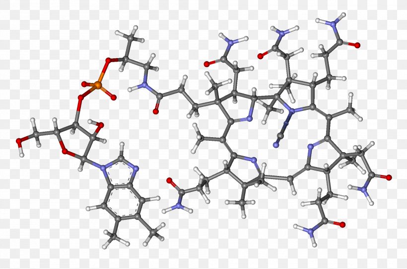 Cyanocobalamin Vitamin B-12 Riboflavin Thiamine, PNG, 1999x1319px, Cyanocobalamin, Area, Bacteria, Ballandstick Model, Chemical Substance Download Free