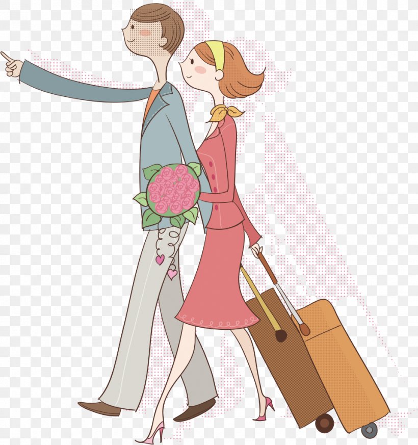 Significant Other Travel Falling In Love, PNG, 958x1020px, Watercolor, Cartoon, Flower, Frame, Heart Download Free