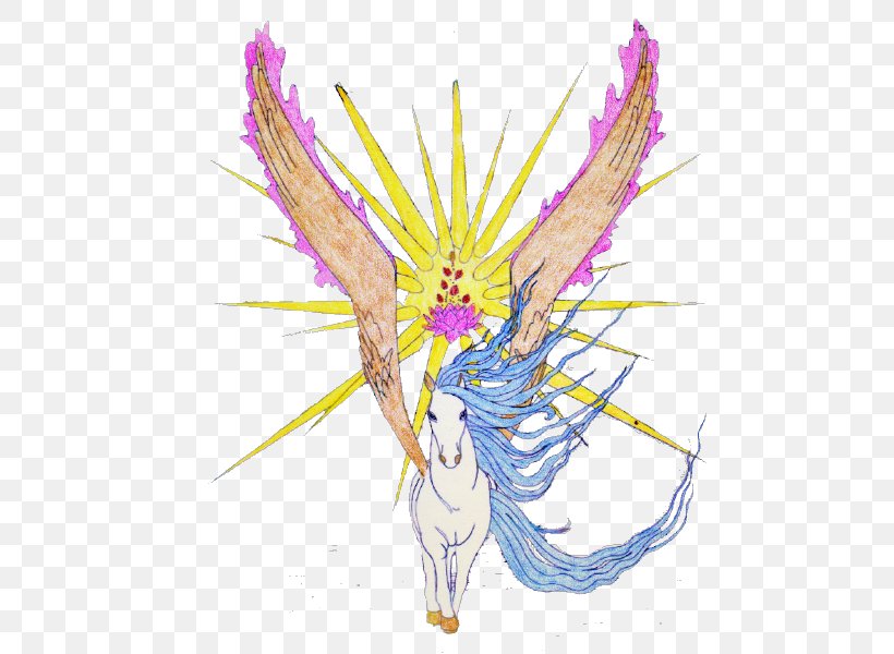 Unicorn Drawing Fairy Horse, PNG, 600x600px, Watercolor, Cartoon, Flower, Frame, Heart Download Free