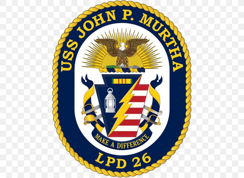 USS John P. Murtha United States Navy San Antonio-class Amphibious Transport Dock, PNG, 469x599px, United States Navy, Amphibious Transport Dock, Area, Badge, Brand Download Free