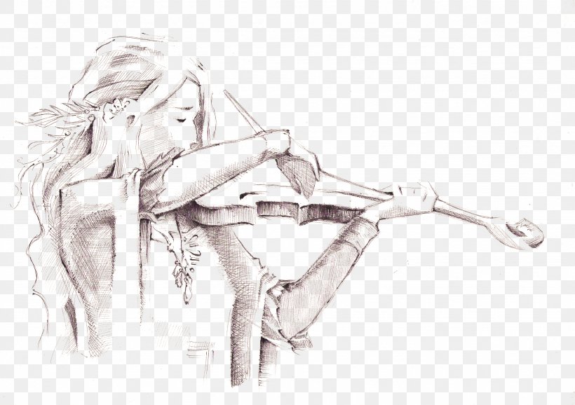 Violin Technique Drawing Sketch, PNG, 3480x2456px, Watercolor, Cartoon, Flower, Frame, Heart Download Free