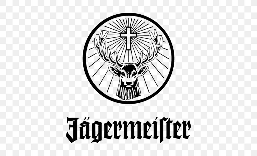Jägermeister Logo Vector Graphics Deer Brand, PNG, 500x500px, Jagermeister, Area, Black And White, Bone, Brand Download Free