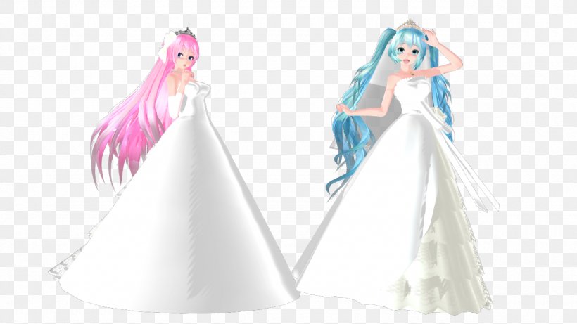 Hatsune Miku Wedding Dress Wedding Dress MikuMikuDance, PNG, 1280x720px, Watercolor, Cartoon, Flower, Frame, Heart Download Free