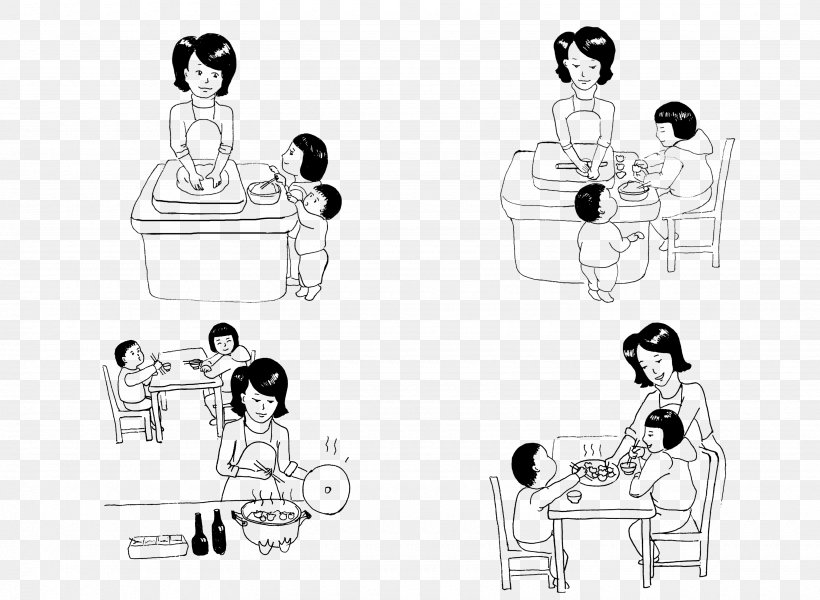 Dongzhi Tangyuan Dumpling Illustration, PNG, 3480x2548px, Dongzhi, Black And White, Brand, Bunsik, Cartoon Download Free