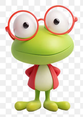 Keroppi - Cute Frog With Glasses PNG