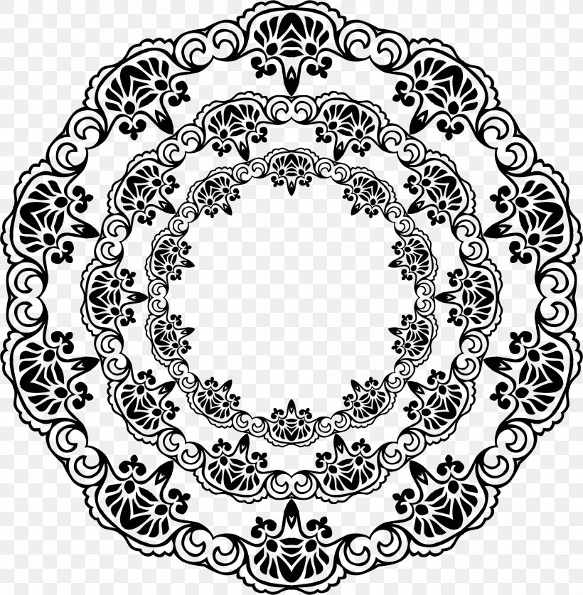 Black And White, PNG, 2298x2348px, Black And White, Area, Art, Doily, Drawing Download Free