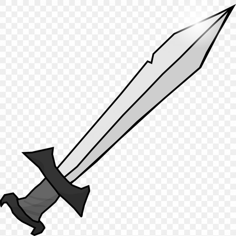 Knightly Sword Clip Art, PNG, 1276x1280px, Sword, Black And White, Classification Of Swords, Cold Weapon, Dagger Download Free
