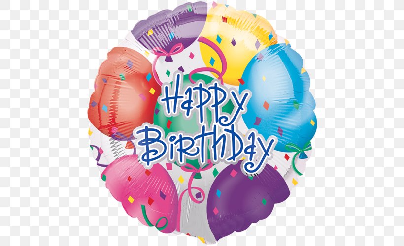Mylar Balloon Happy Birthday To You Party, PNG, 500x500px, Balloon, Anniversary, Birthday, Flower Bouquet, Gas Balloon Download Free