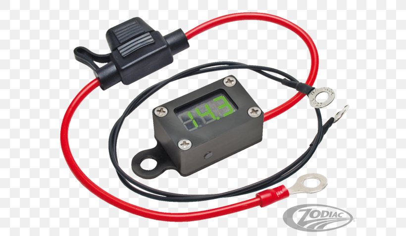 Voltmeter Motorcycle Accessories Harley-Davidson Electronics, PNG, 640x477px, Voltmeter, Auto Part, Automotive Ignition Part, Electrical Engineering, Electrical Wires Cable Download Free