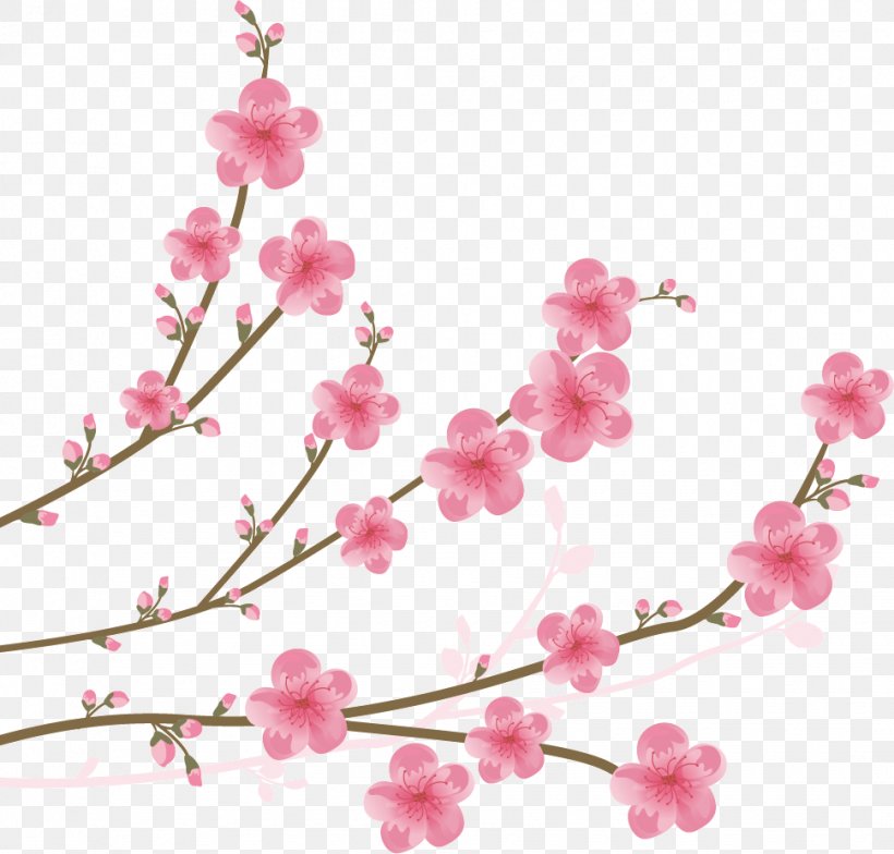 Cherry Blossom Clip Art, PNG, 970x928px, Cherry Blossom, Blossom, Branch, Cherry, Drawing Download Free